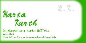 marta kurth business card